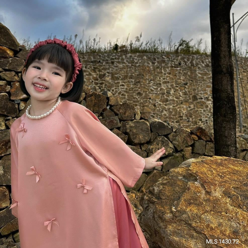 Áo Dài lụa Hồng Vỏ Đỗ