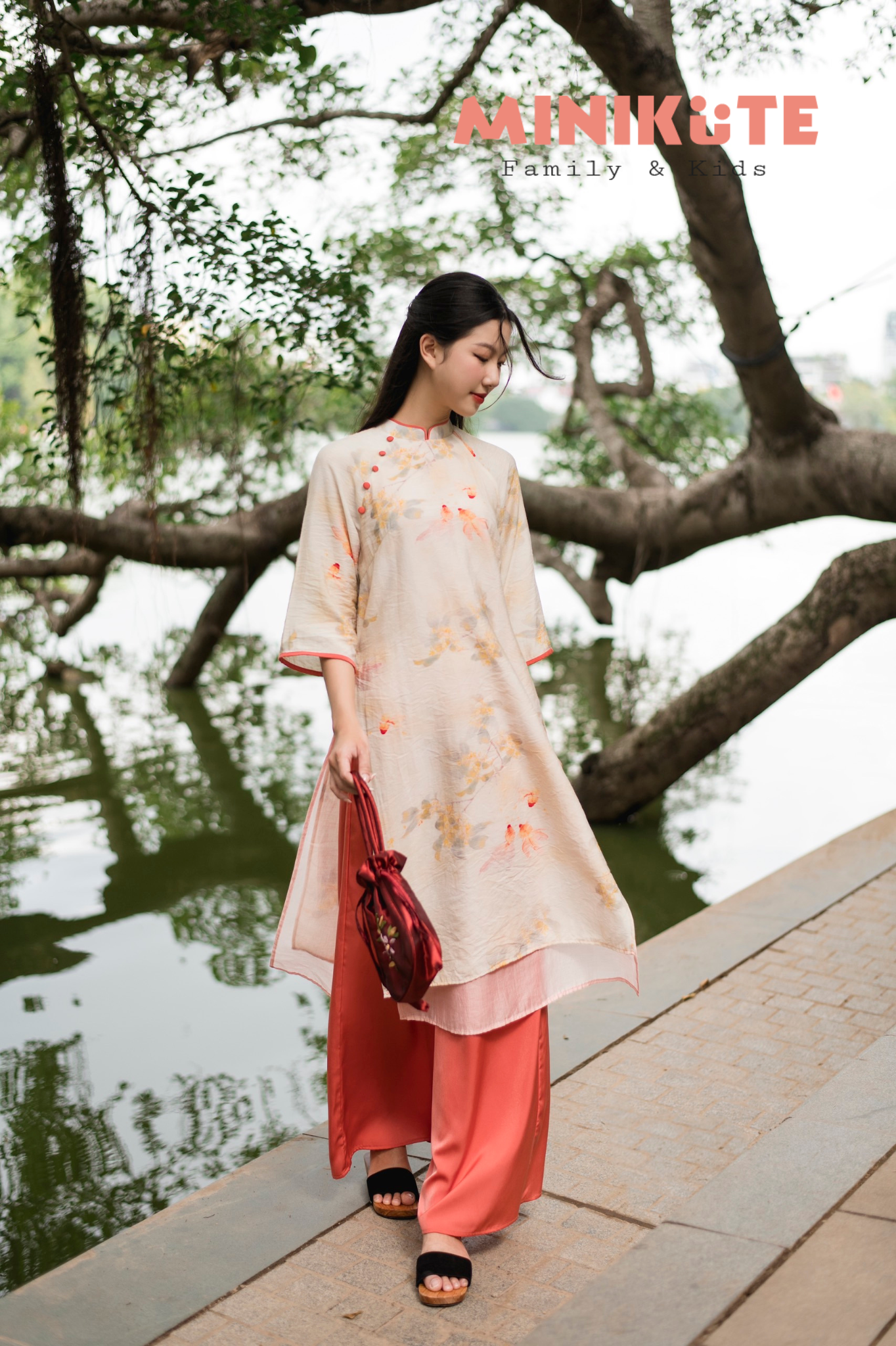 Áo Dài Tú Hảo - Cam