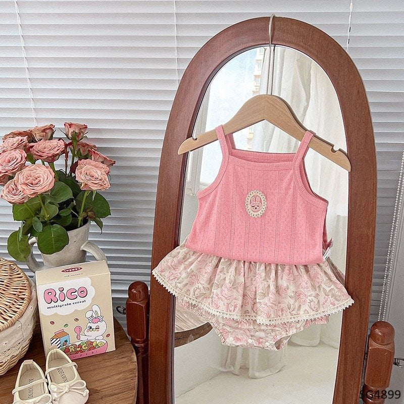 PINK WOOLEN TOP WITH FLORAL SHORT SET