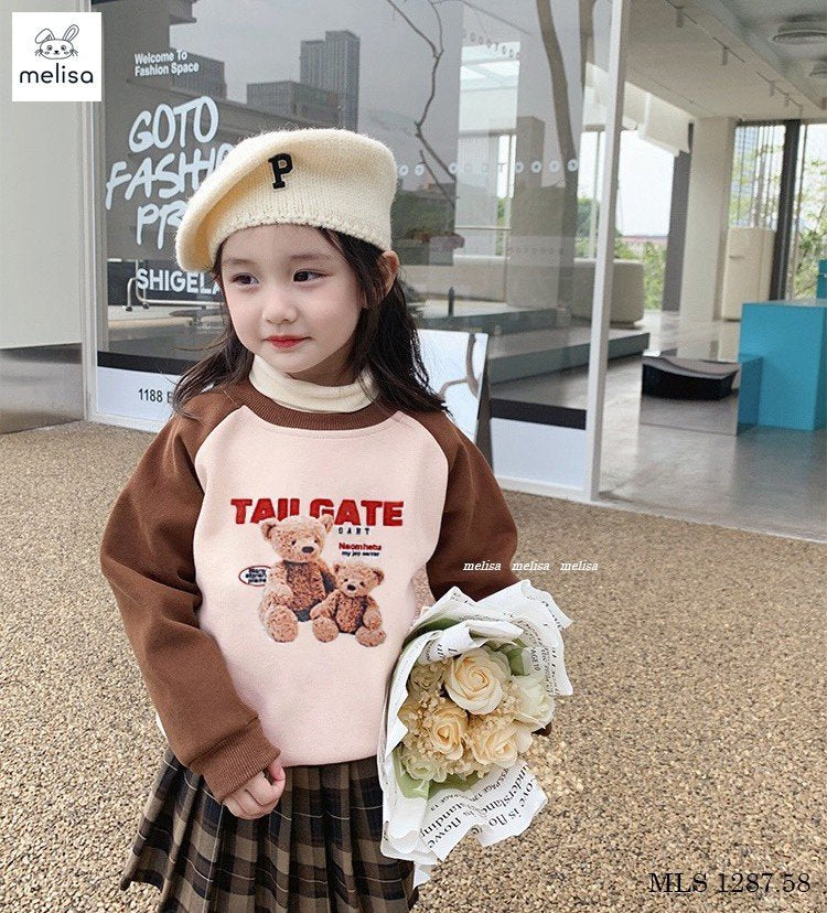 BEAR BROWN TOP AND SKIRT SET