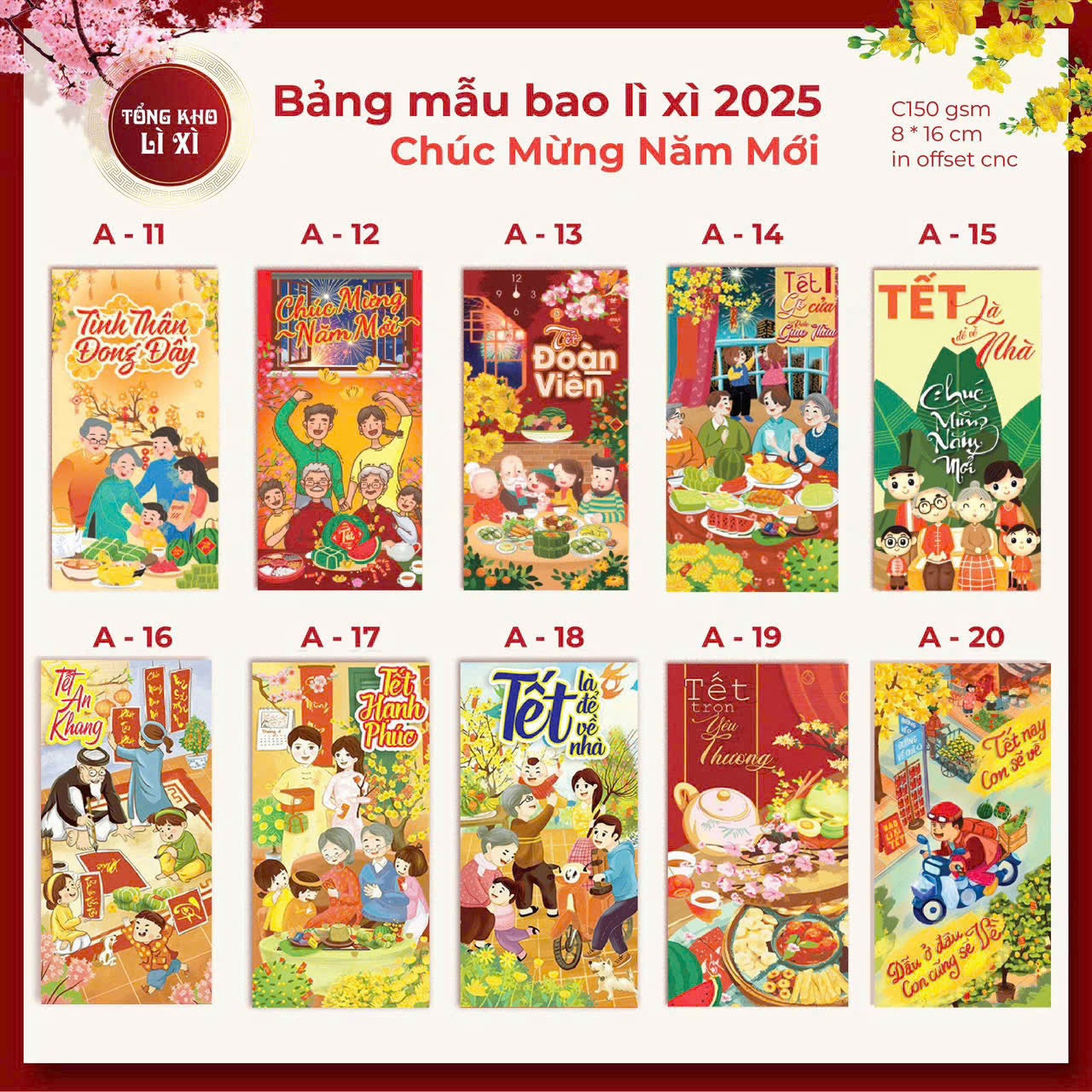 Set 10 bao lì xì mix ngẫu nhiên