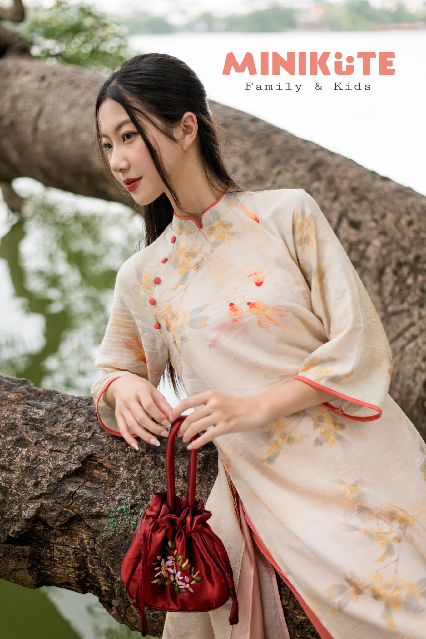 Áo Dài Tú Hảo - Cam