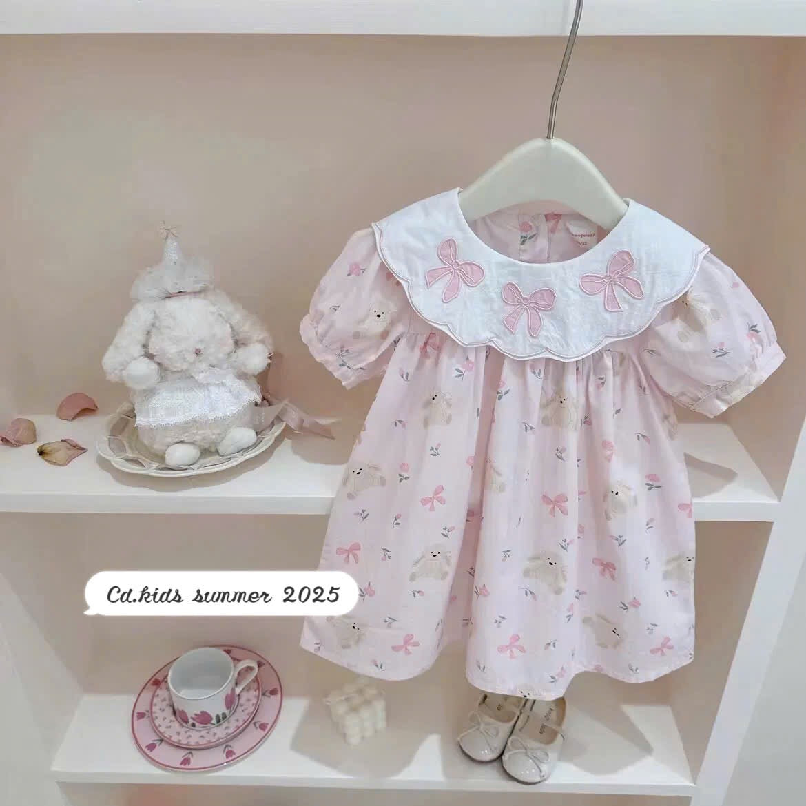 PINK BOW BEAR DRESS