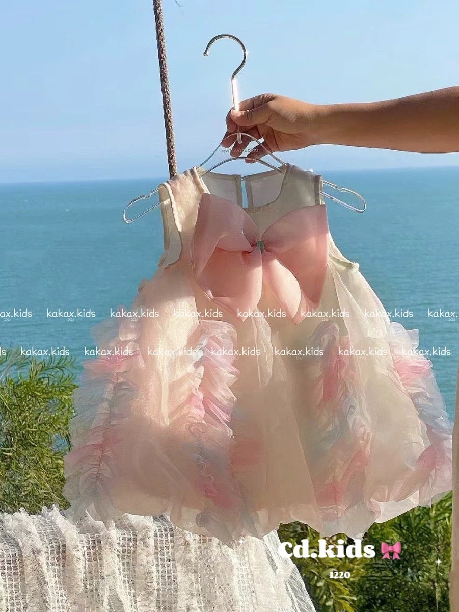 FRONT BOW RAINBOW DRESS