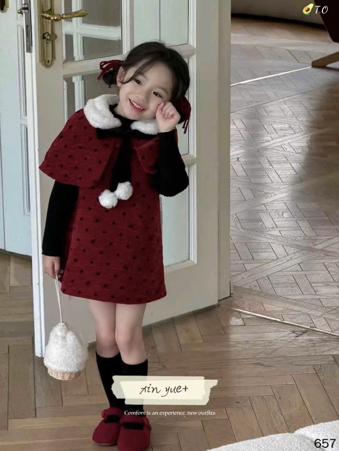 SET OF 3 RED DOT DRESS SET