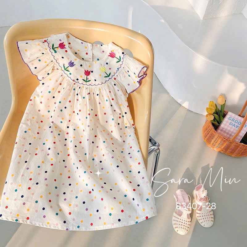 WHIT DOT TULIP DRESS