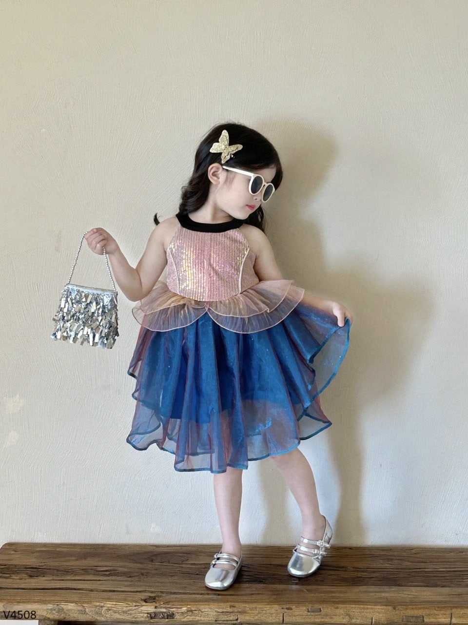 PINK AND BLUE PRINCESS DRESS