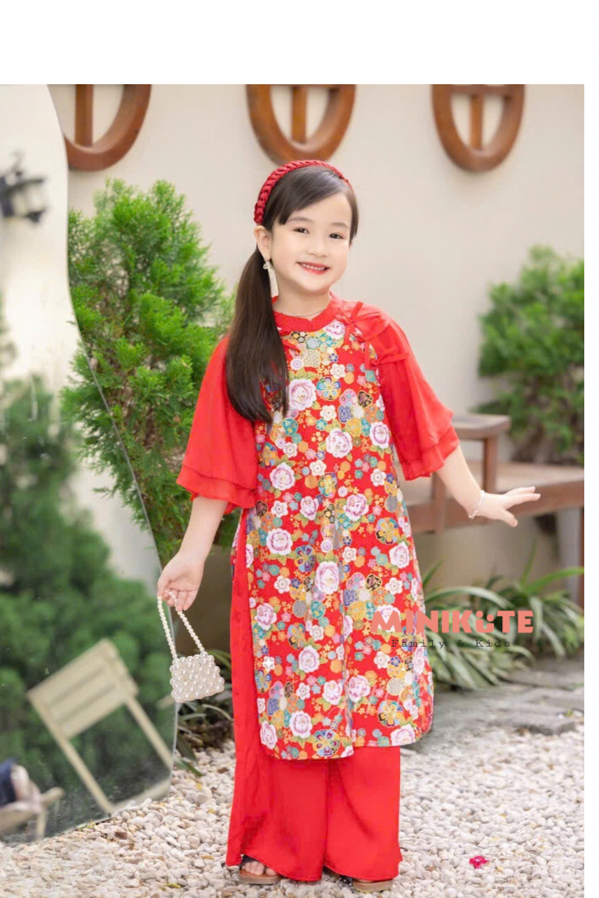 Áo Dài Nghinh Xuân - Kèm Băng Đô