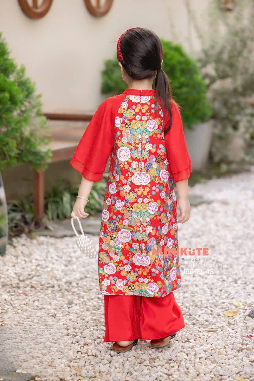 Áo Dài Nghinh Xuân - Kèm Băng Đô