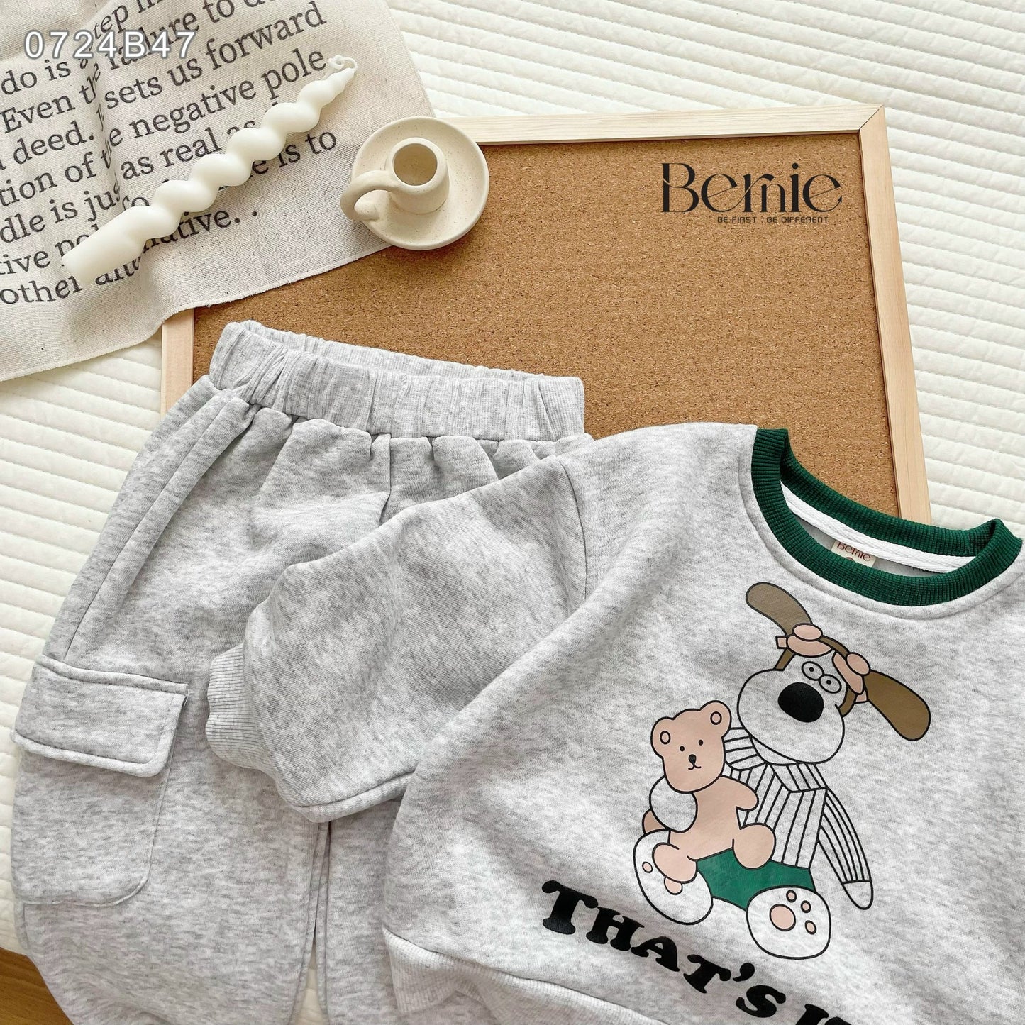 GRAY BEAR FELT SET