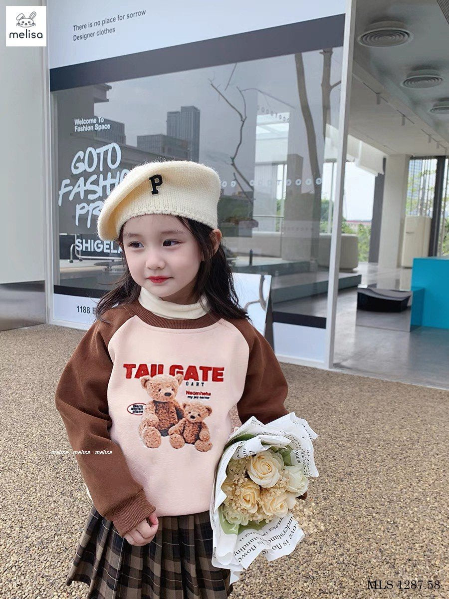 BEAR BROWN TOP AND SKIRT SET