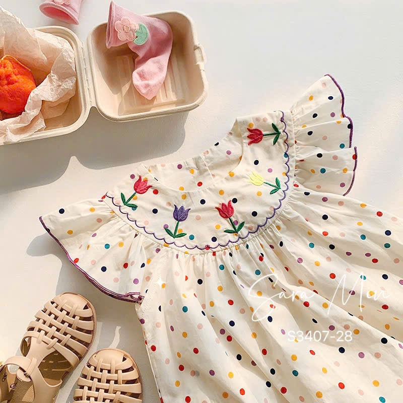 WHIT DOT TULIP DRESS