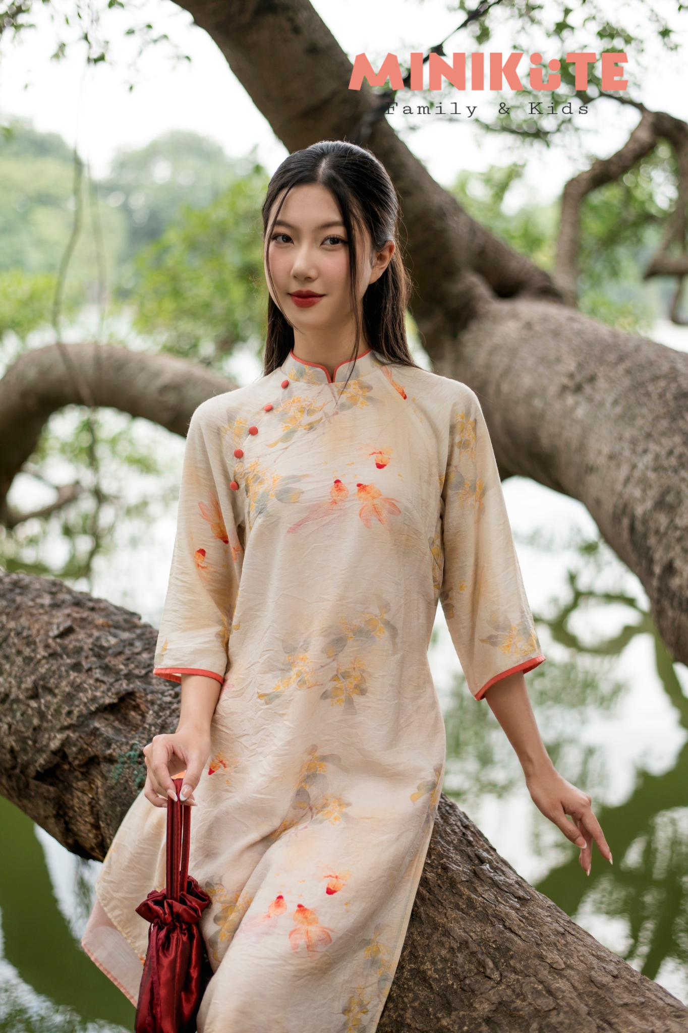 Áo Dài Tú Hảo - Cam