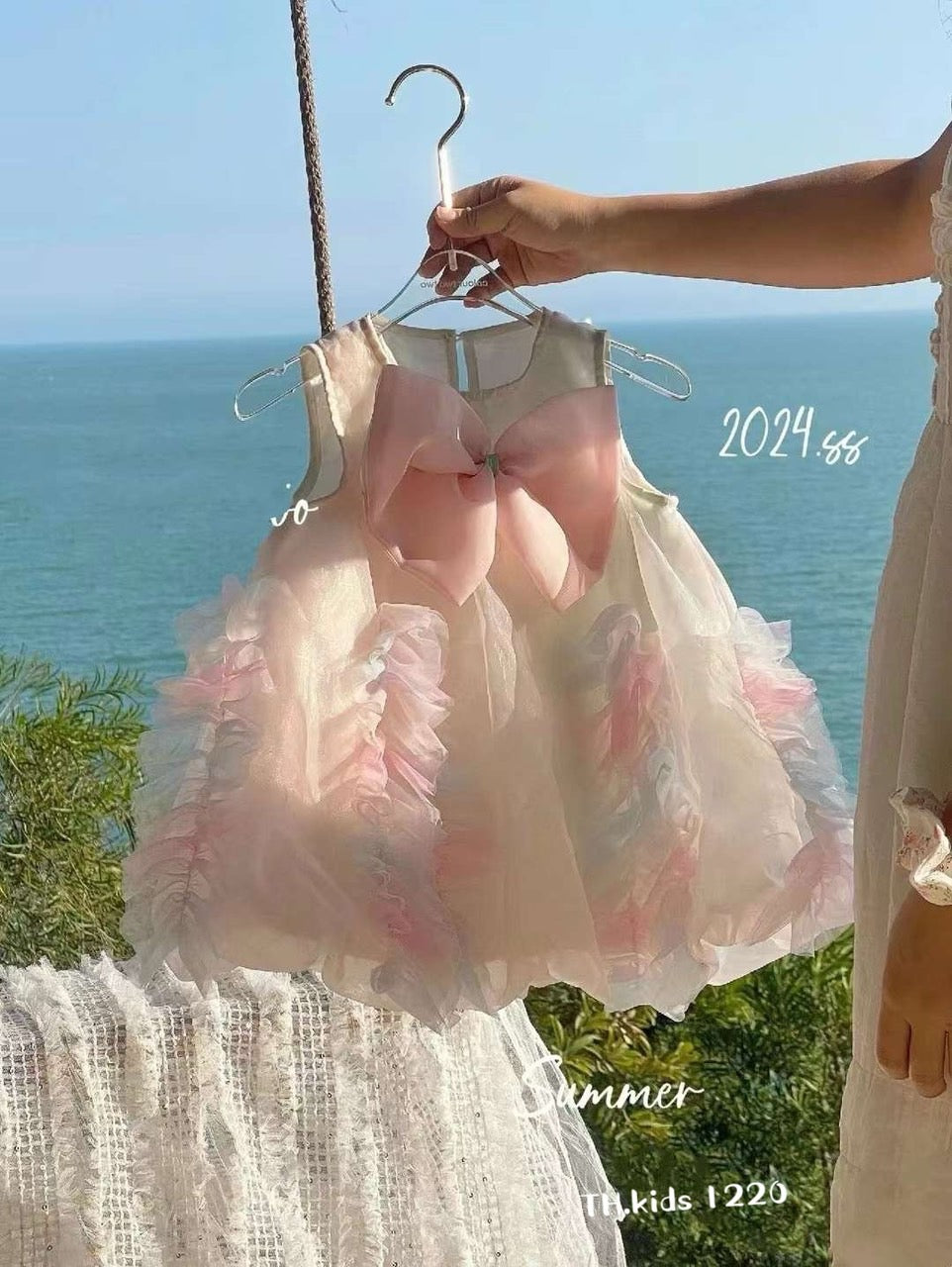 FRONT BOW RAINBOW DRESS