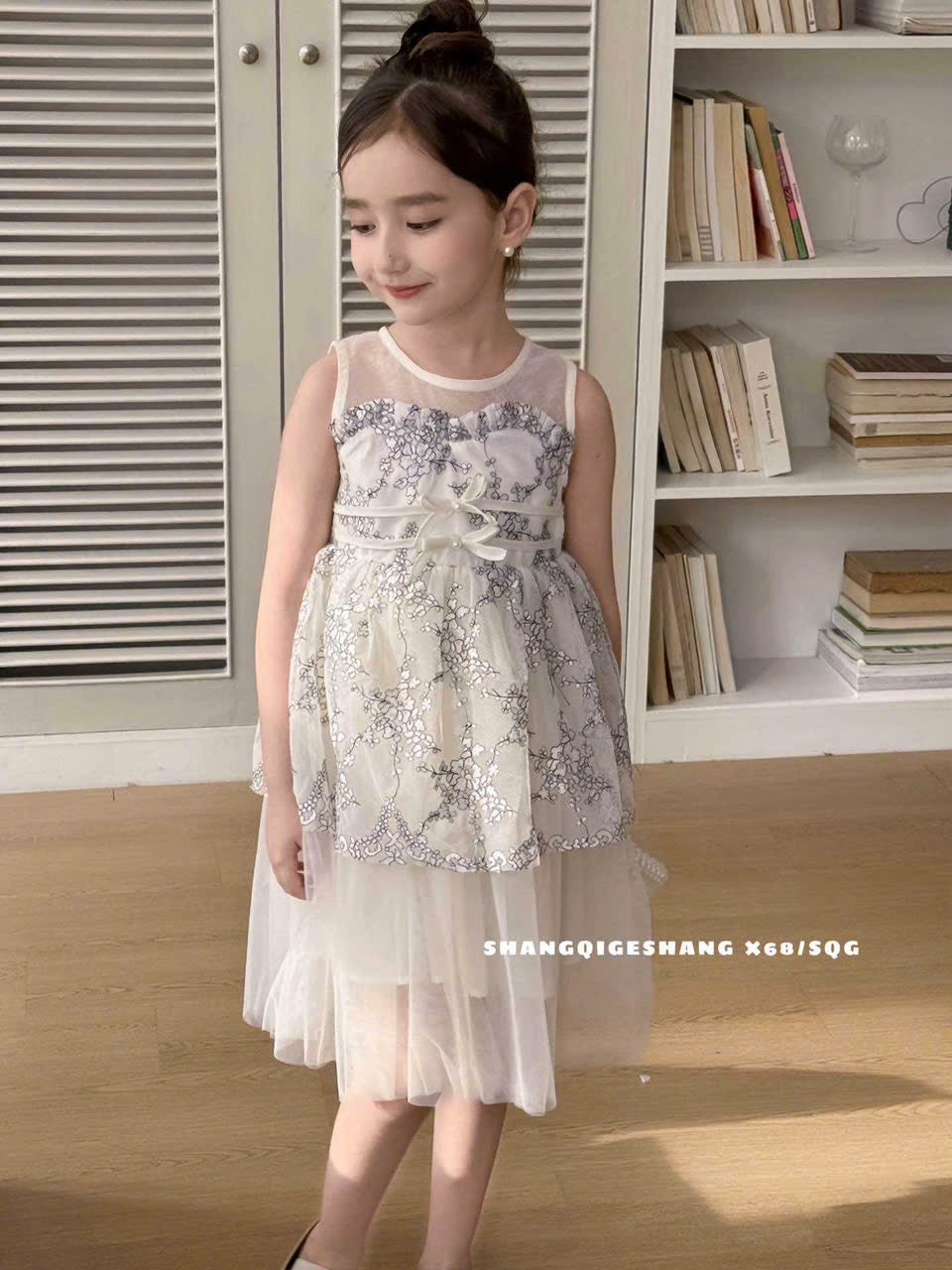 CREAM BOW PRINCESS DRESS