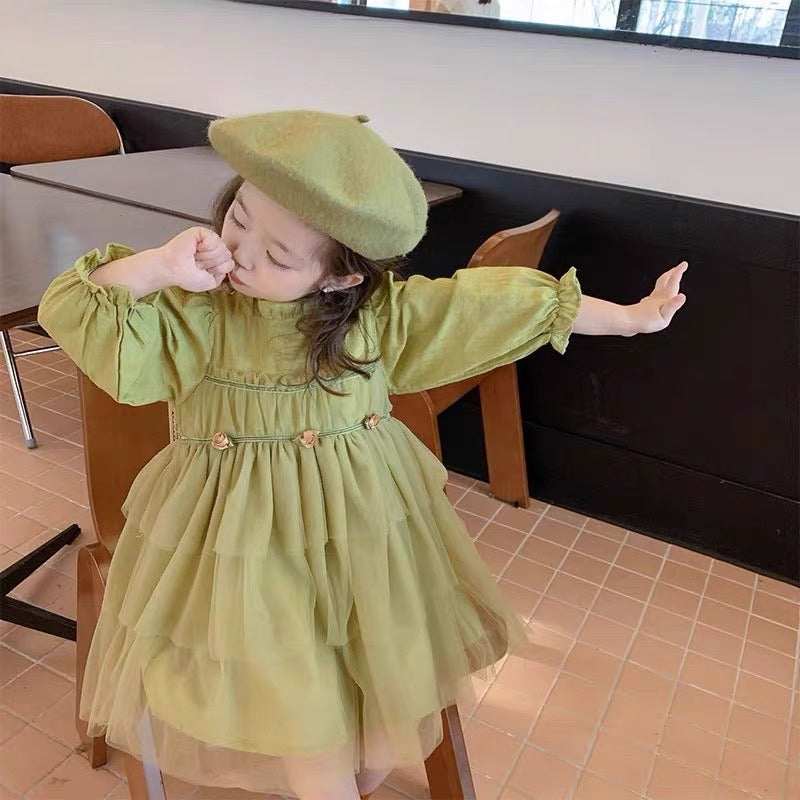 OLIVE MESH DRESS