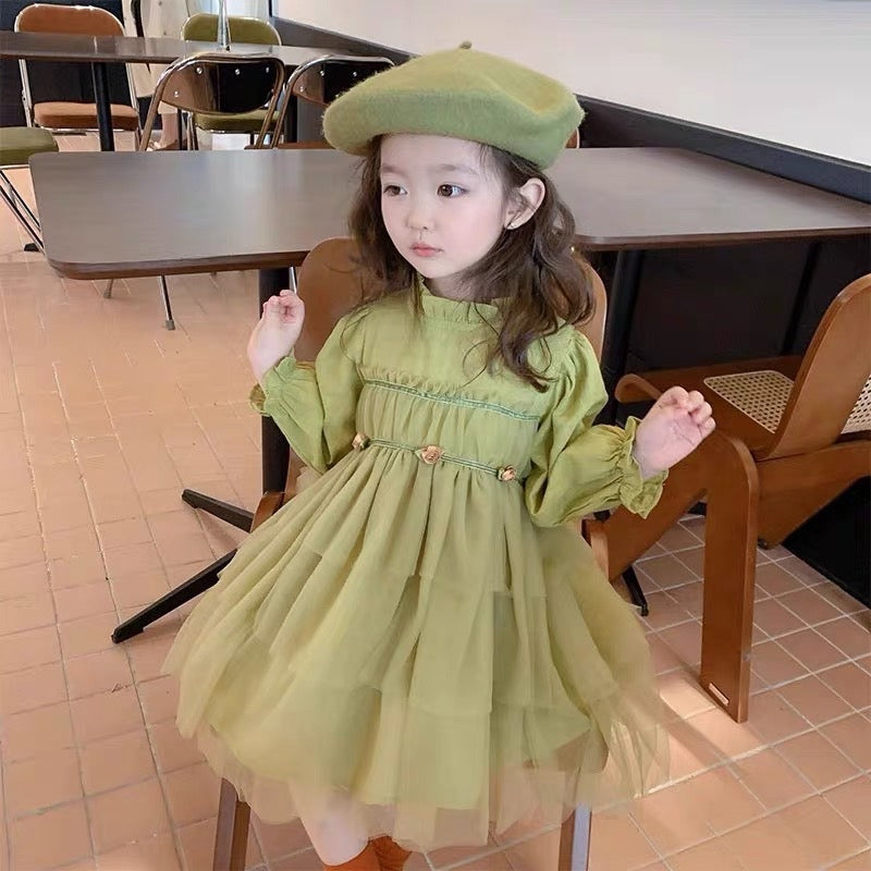 OLIVE MESH DRESS