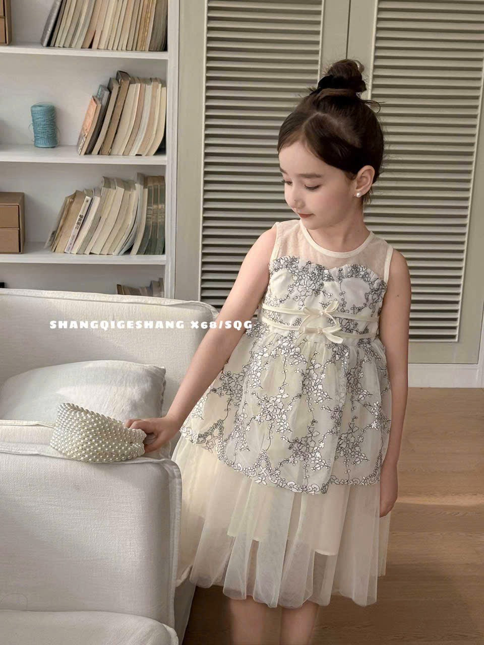 CREAM BOW PRINCESS DRESS
