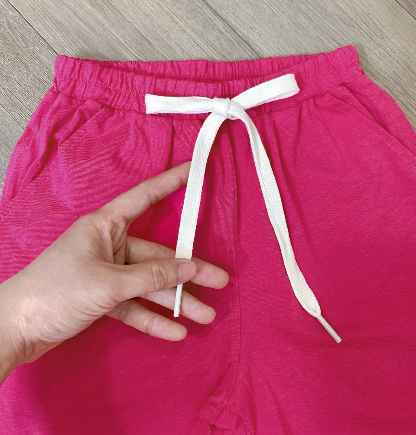 RABBIT TOP WITH DARK PINK SHORT SET