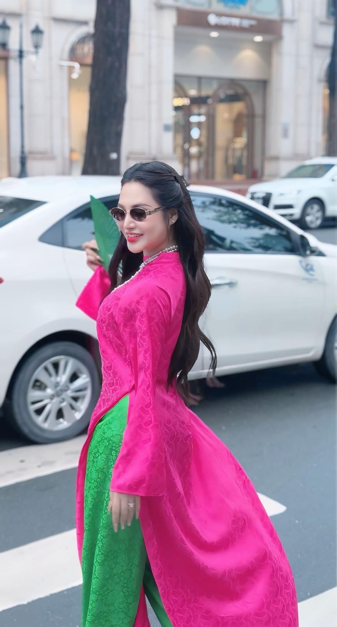 Kim - Pink Silk Áo Dài - Traditional Vietnamese Dress for Women | Wedding Guest Gown