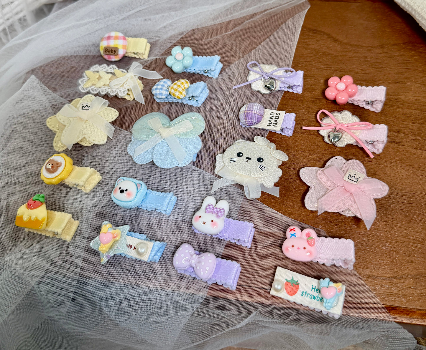 5-Piece Pastel Hair Clips | Kawaii Animal & Floral Snap Accessories