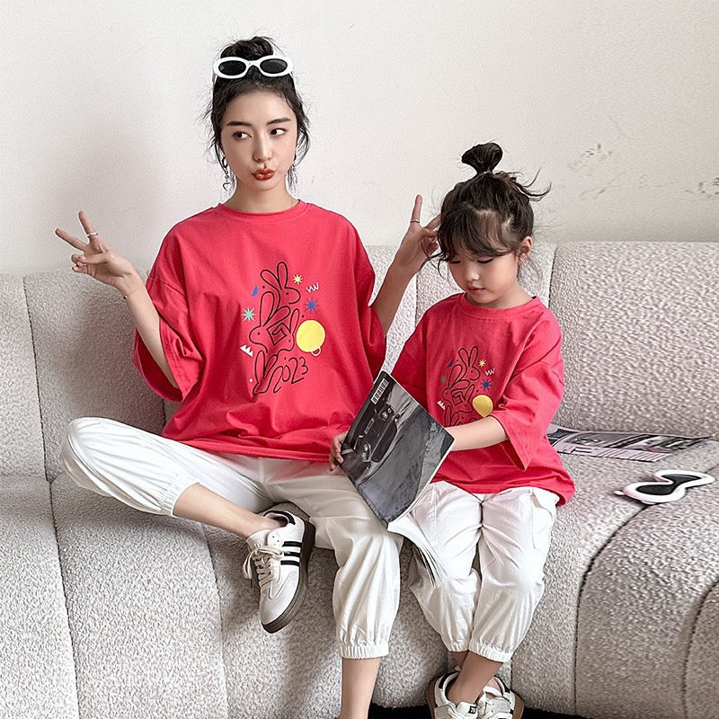 RABBIT TEE MOMMY AND BABY