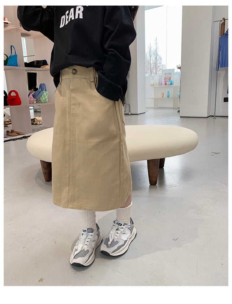 BEIGE JEAN SKIRT