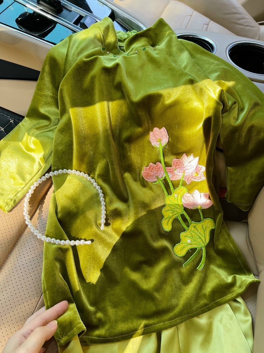 Áo Dài Nhung Diệp Châu