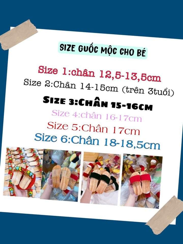 Guốc Gỗ Quai Trong Gân Cho Bé