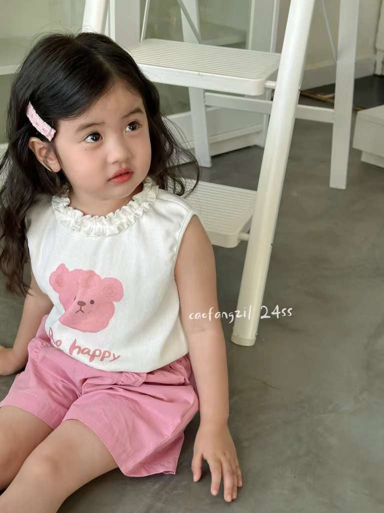 HAPPY BEAR TOP WITH PINK SHORT