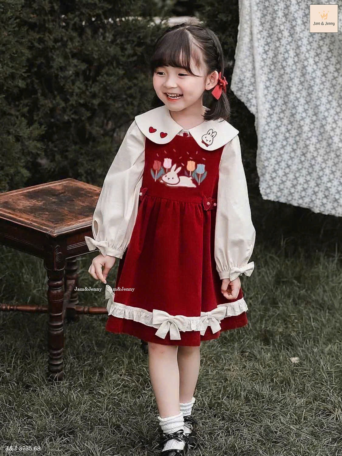 RED BUNNY DRESS SET