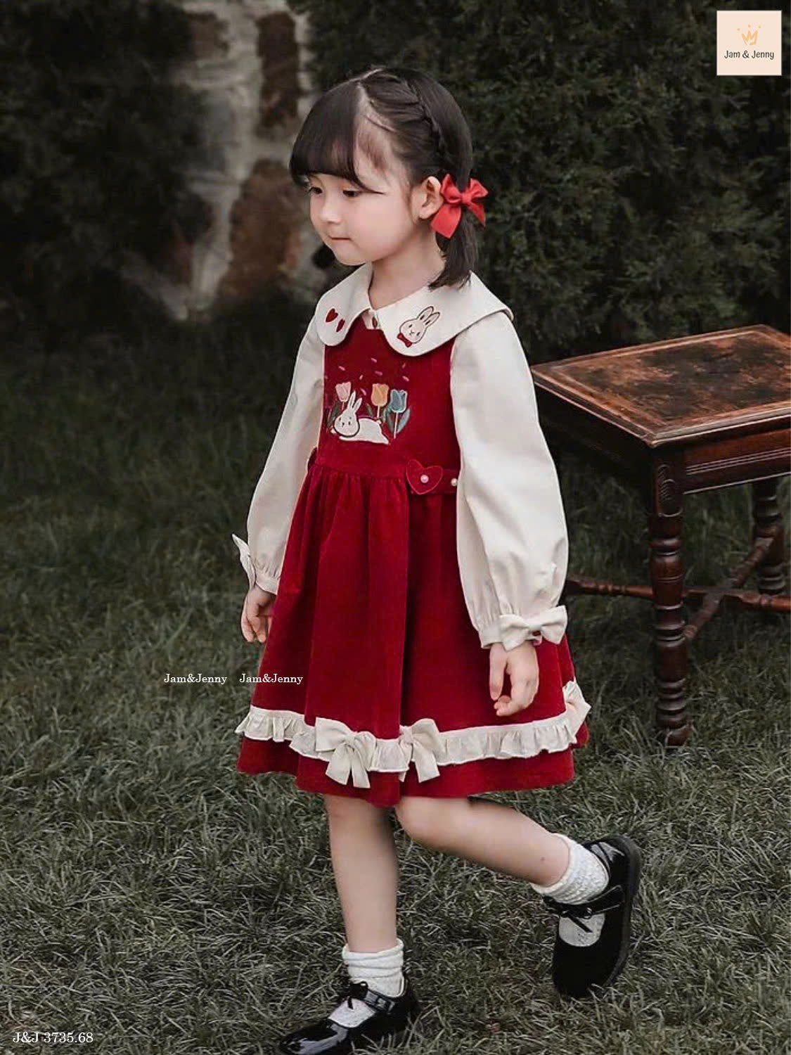 RED BUNNY DRESS SET