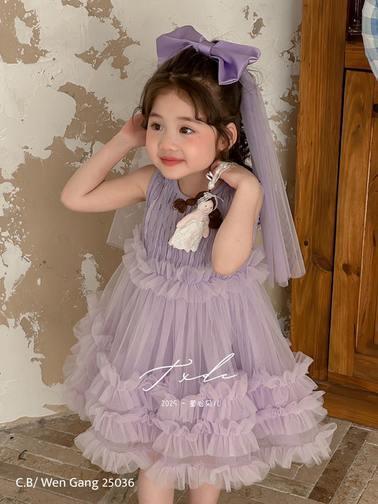 PURPLE DRESS WITH HAIR CLIP