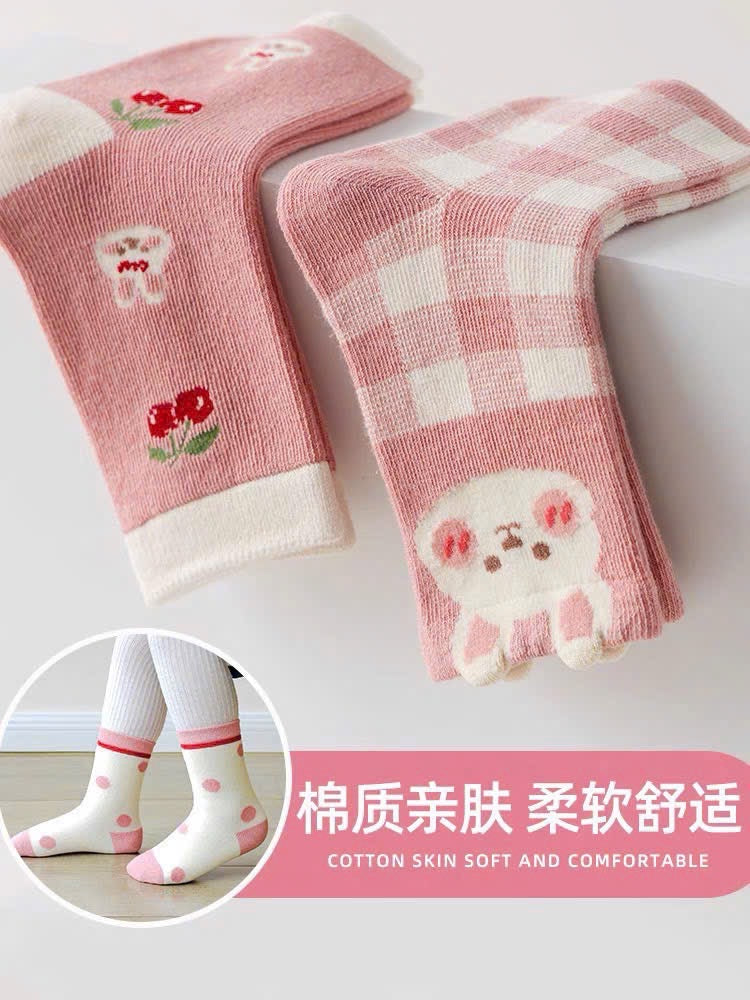 10 PAIRS OF PINK BUNNY SOCKS