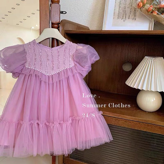 PURPLE MESH PRINCESS DRESS