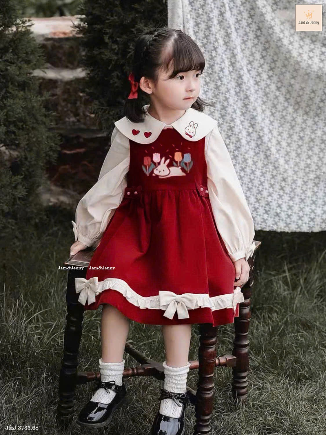 RED BUNNY DRESS SET