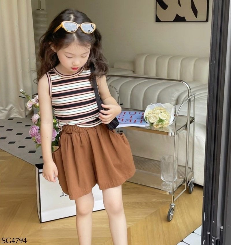 BROWN TANK TOP WITH SHORT SET