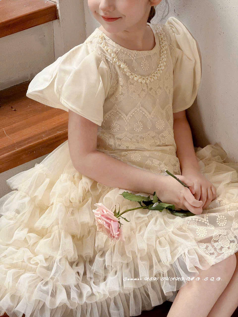 CREAM LAYER DRESS