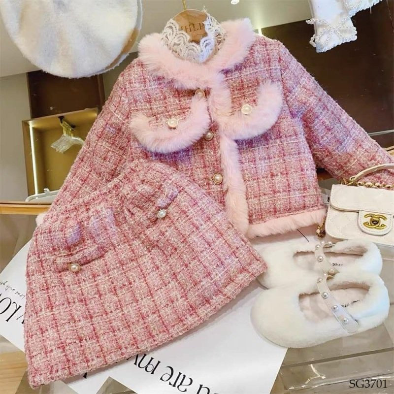 PINK JACKET AND SKIRT SET