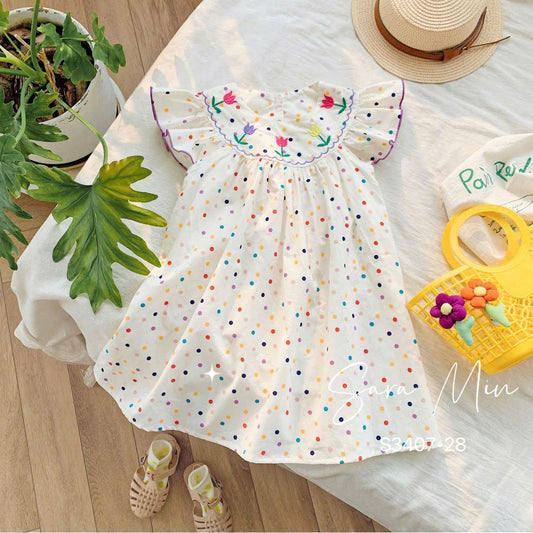 WHIT DOT TULIP DRESS