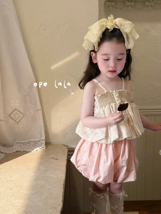 FLORALTOP WITH PINK SHORT SET