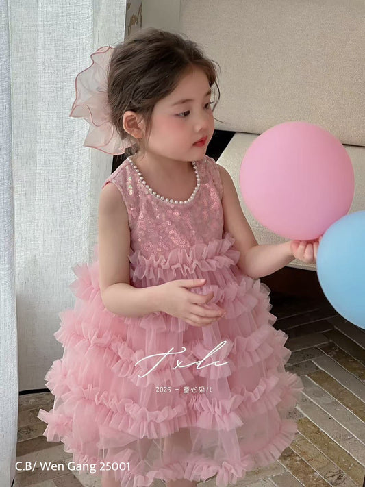 PINK PRINCESS DRESS WITH HAIR CLIP