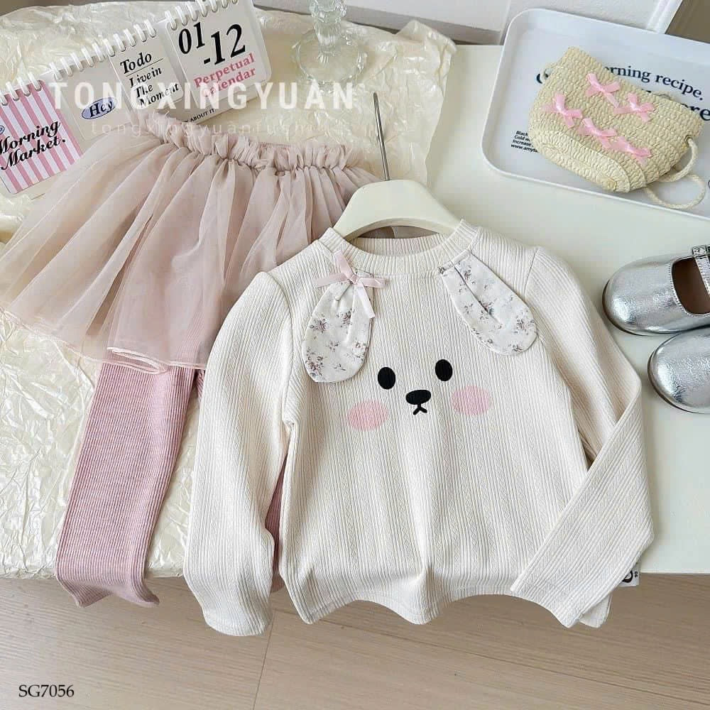 RABBIT TOP WITH SKIRT LEGGING SET