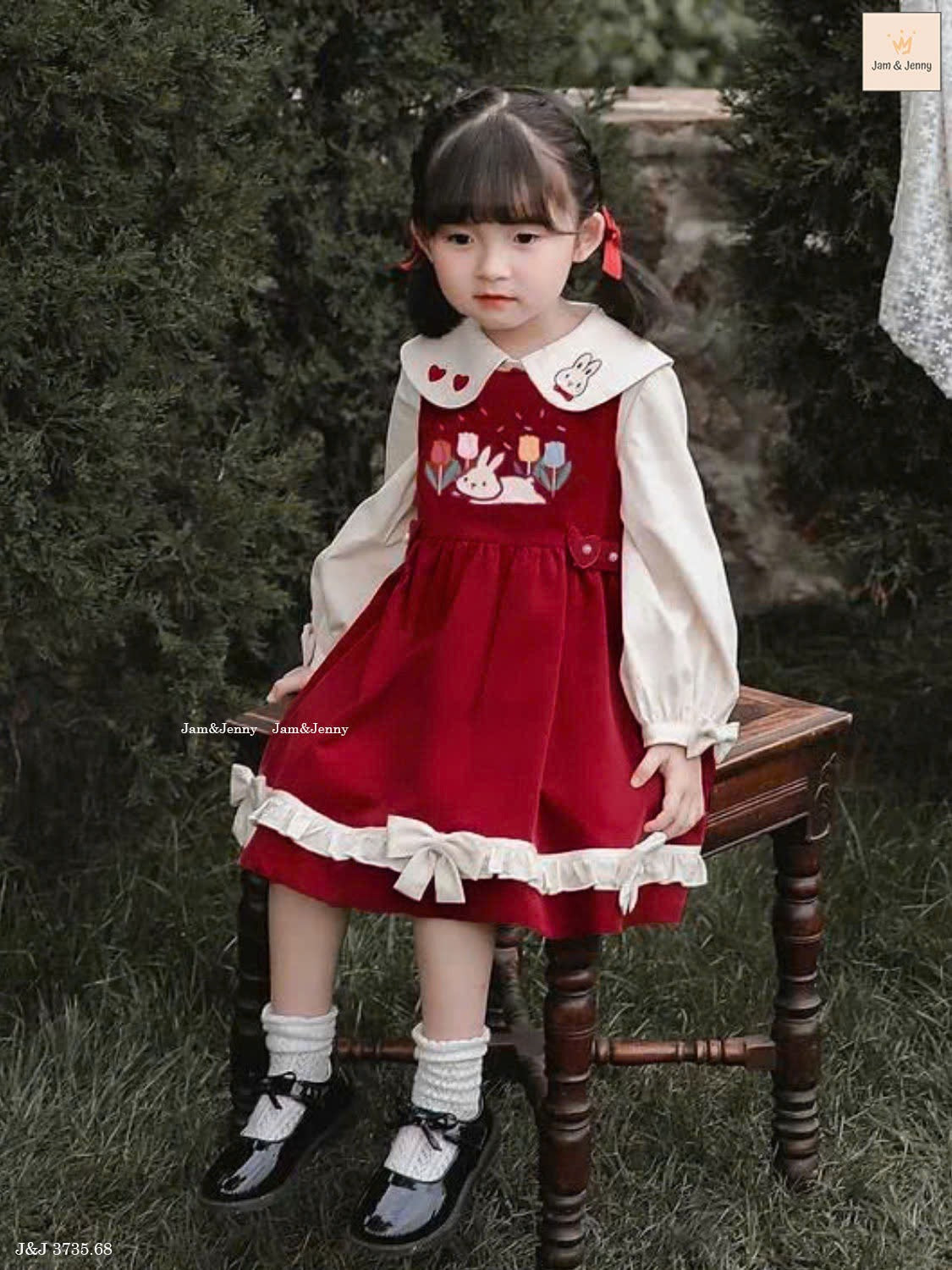 RED BUNNY DRESS SET