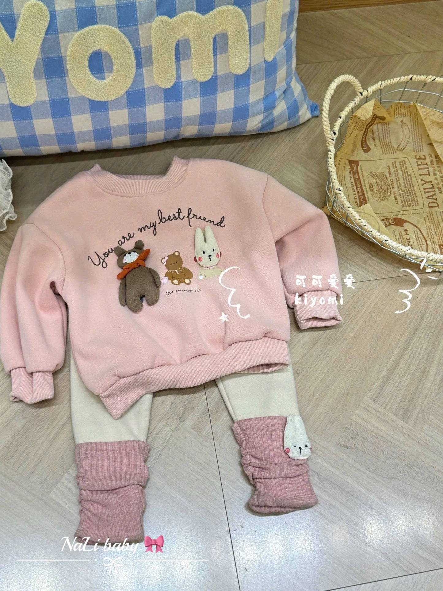 PINK SWEATER WITH LEGGING SET