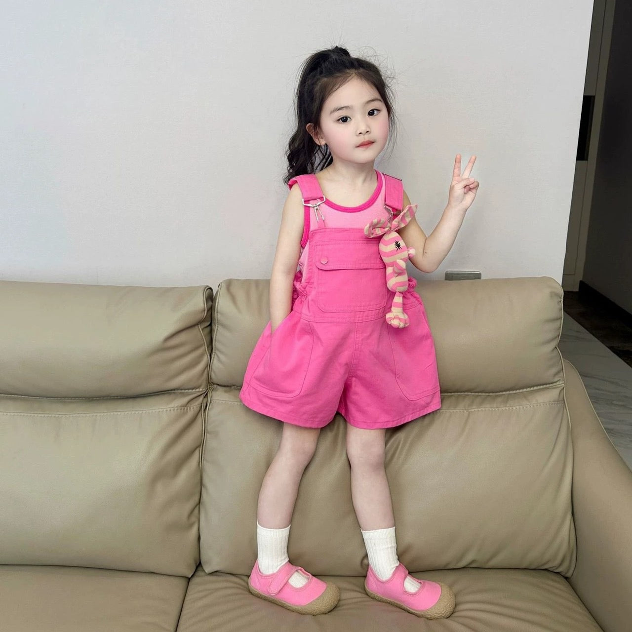 PINK OVERALL SET