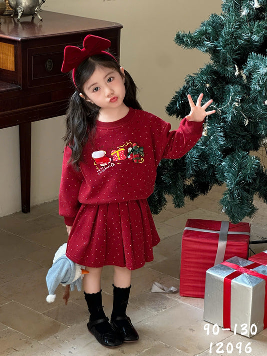 CHRISTMAS TOP WITH SKIRT SET