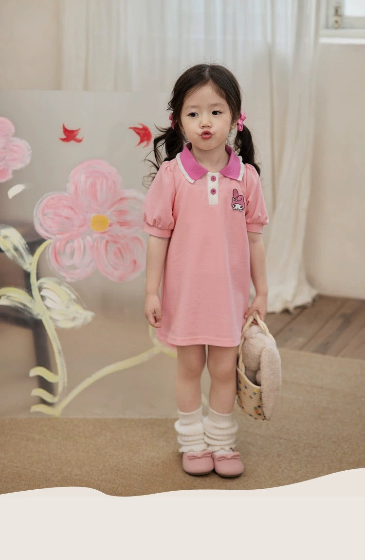 CUTIE PINK RABBIT POLO DRESS