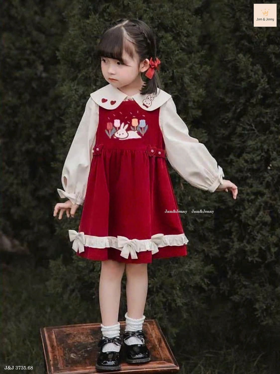 RED BUNNY DRESS SET