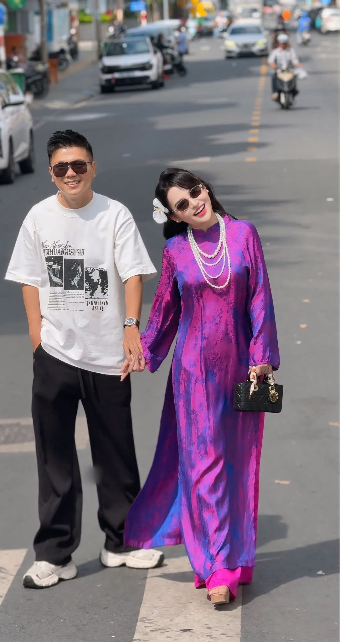Kim - Purple Silk Áo Dài - Traditional Vietnamese Dress for Women | Wedding Guest Gown